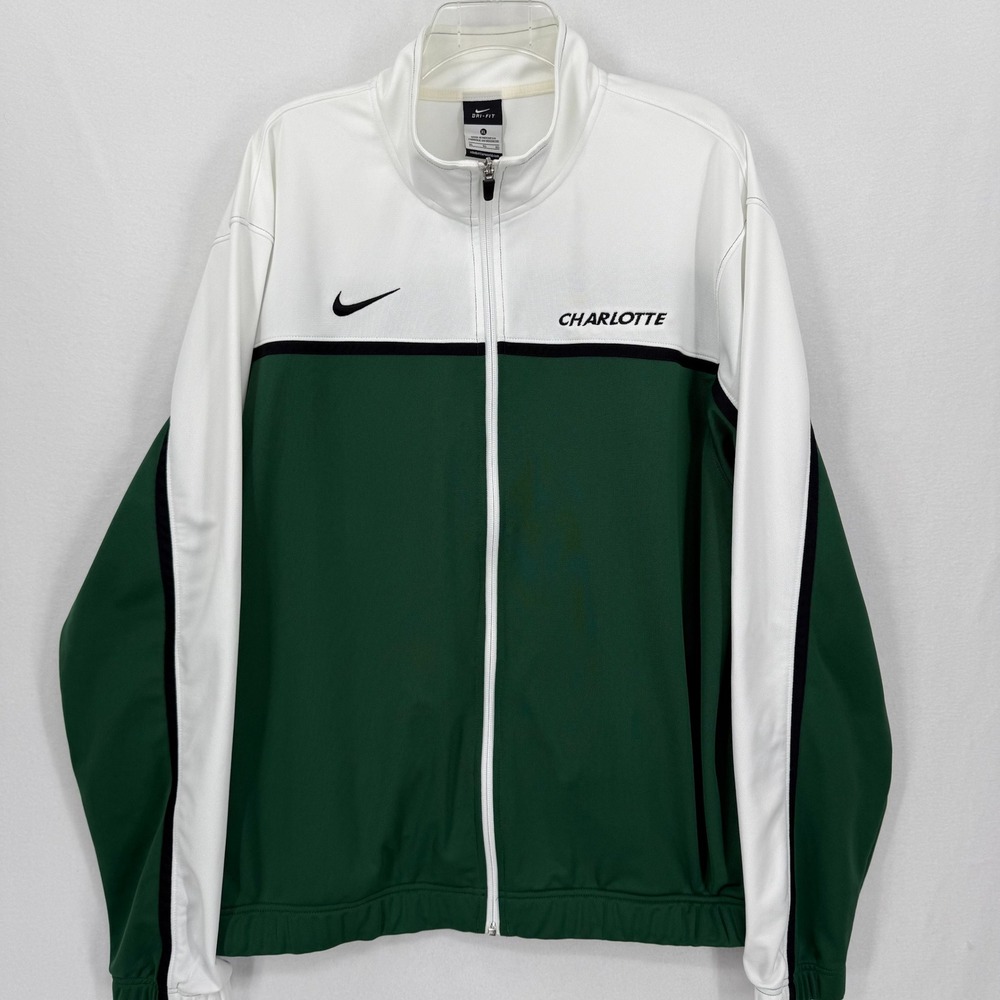 Nike Charlotte 49ers‎ Dri-FIT Full Zip Track Jacket Pride Mens XL Green White